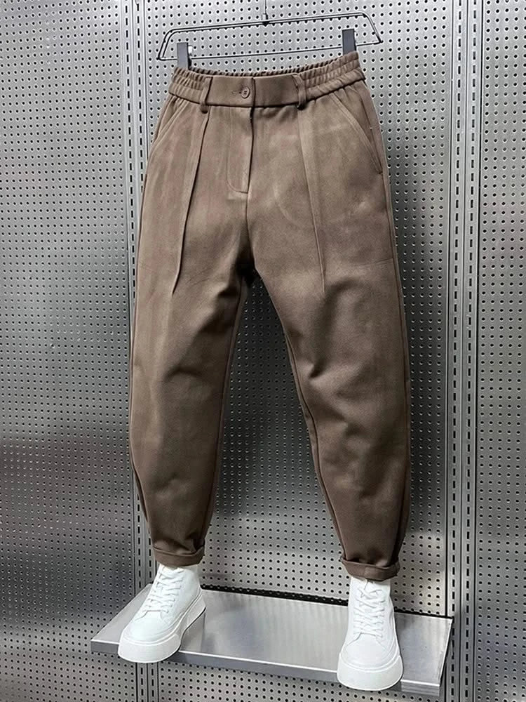 SEBASTIAN | Slim-fit trousers with melange finish