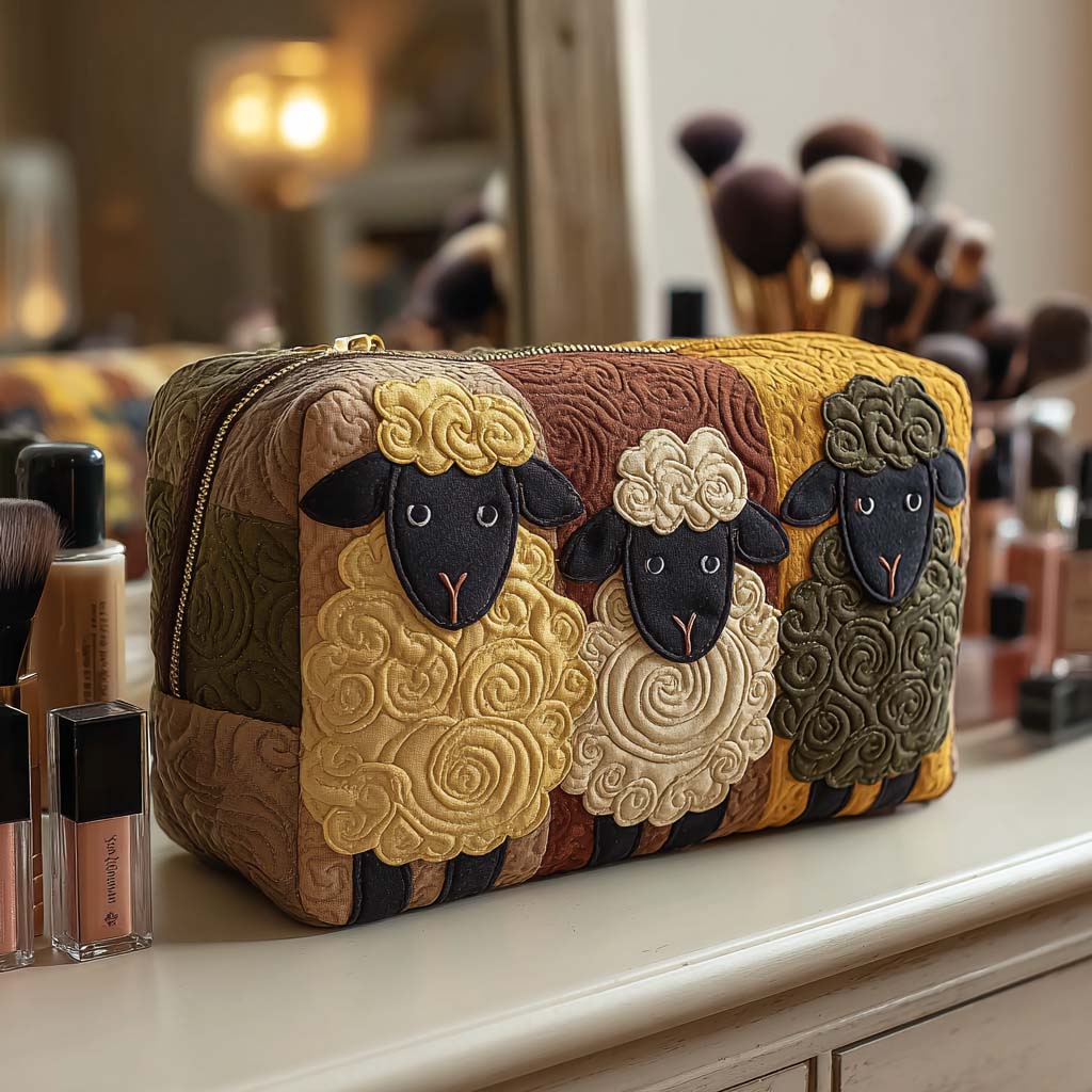 LILY | Cosmetic bag with quilted embroidery