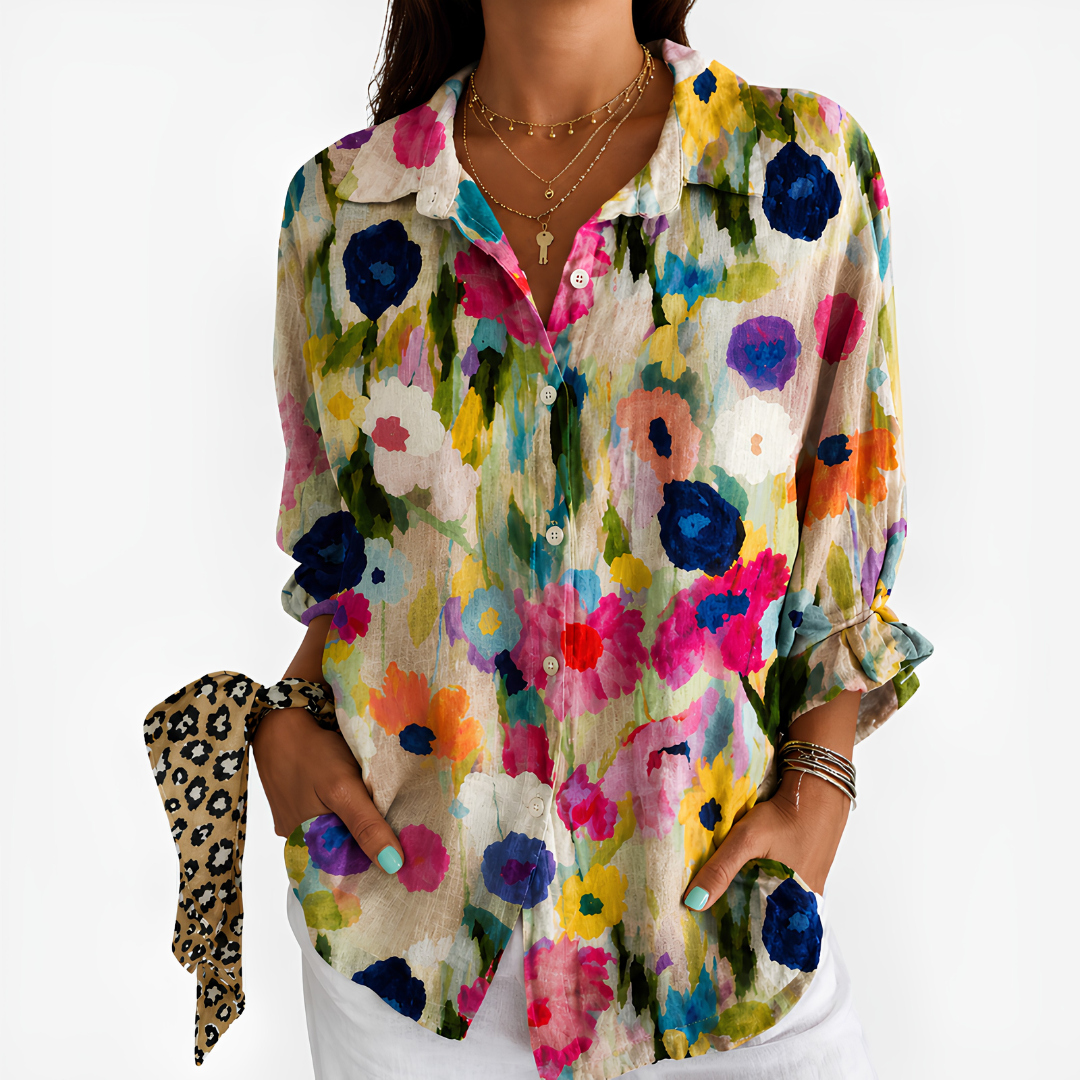 IVY | Blouse with watercolour floral print