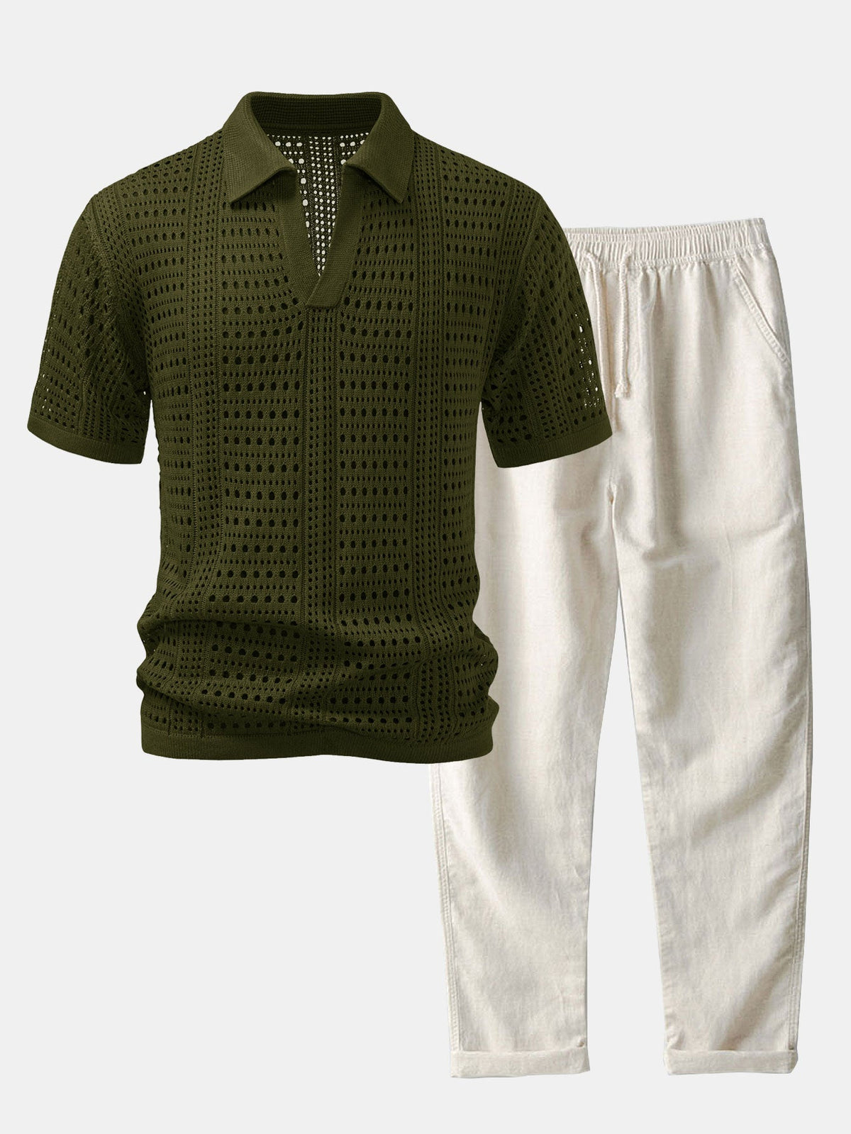 CHARLIE | Set with open-knit polo