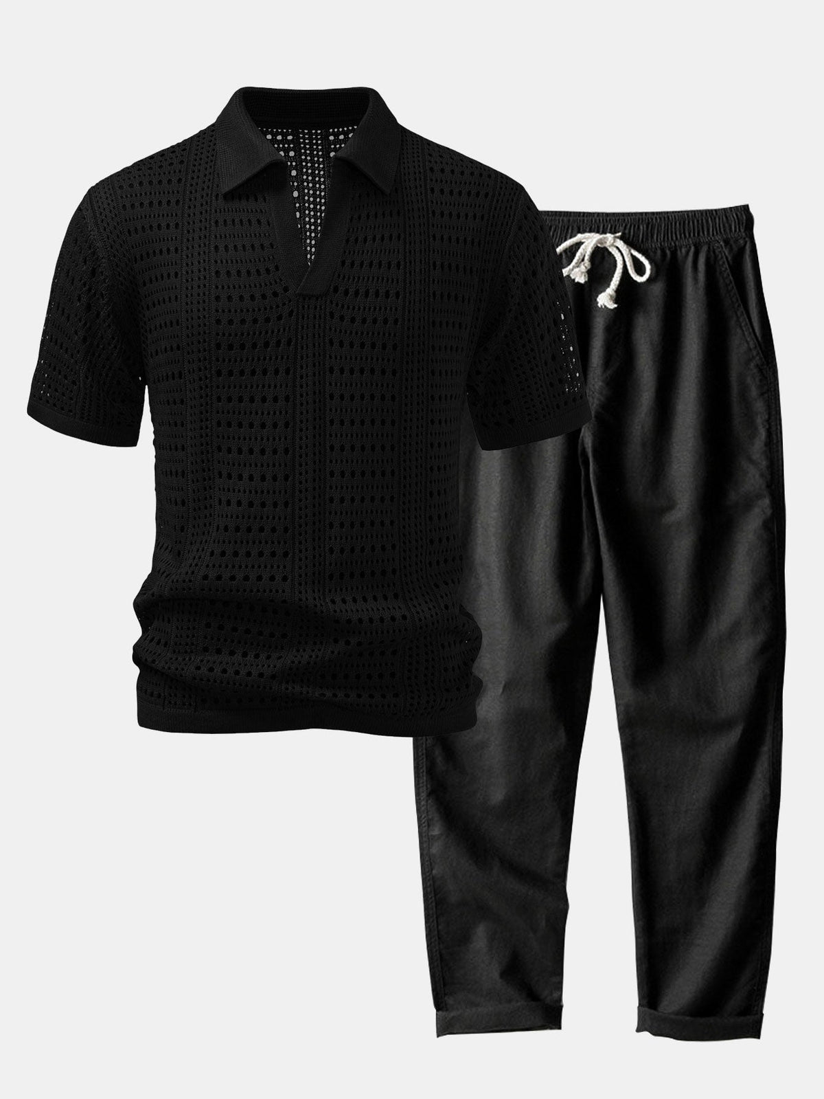 CHARLIE | Set with open-knit polo