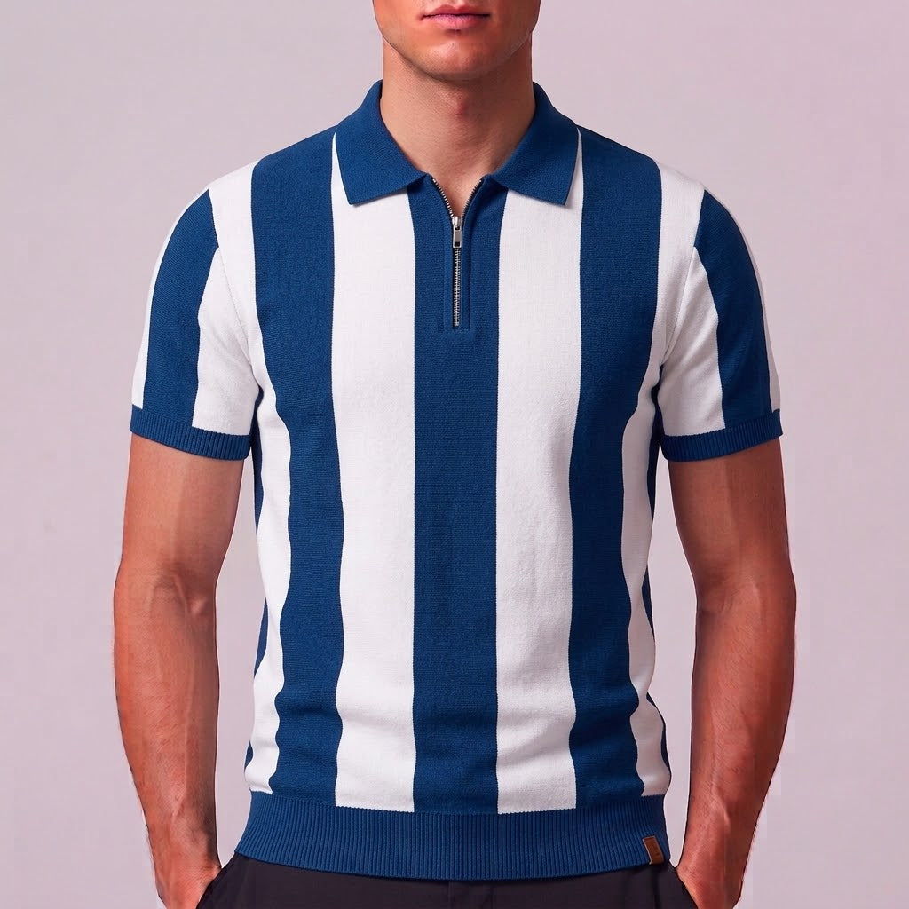 FELIX | Zip polo with contrast knit