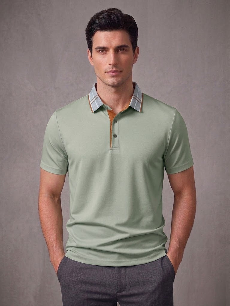 JACK | Polo shirt with plaid collar