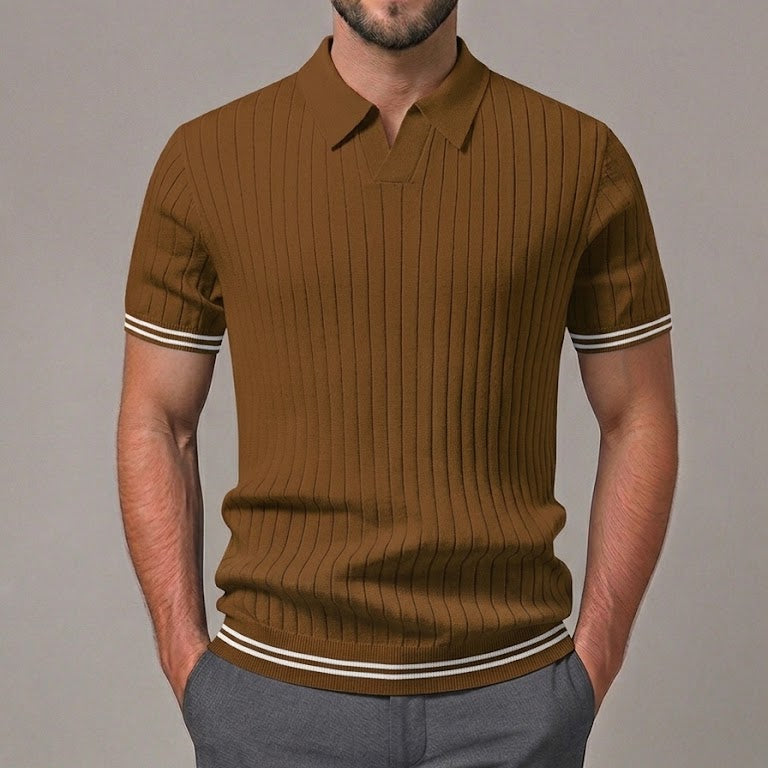 FREDDIE | Knit polo with Johnny collar