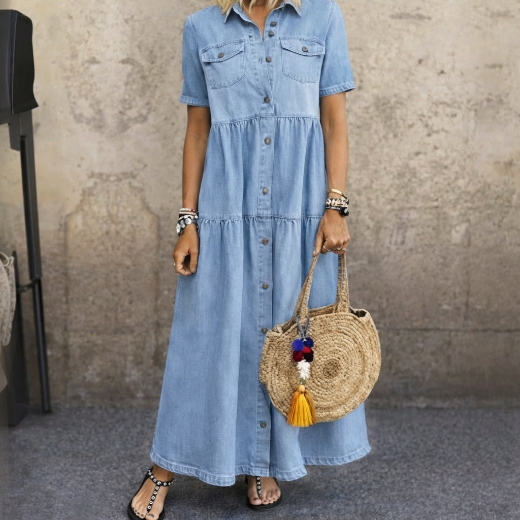 WILLOW | Midi dress with button-front detail