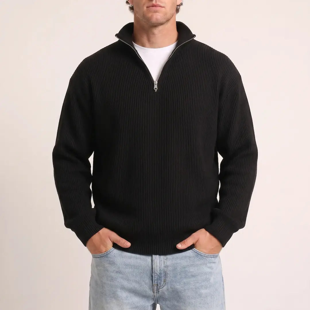 ARCHIE | Half-zip jumper with stand collar