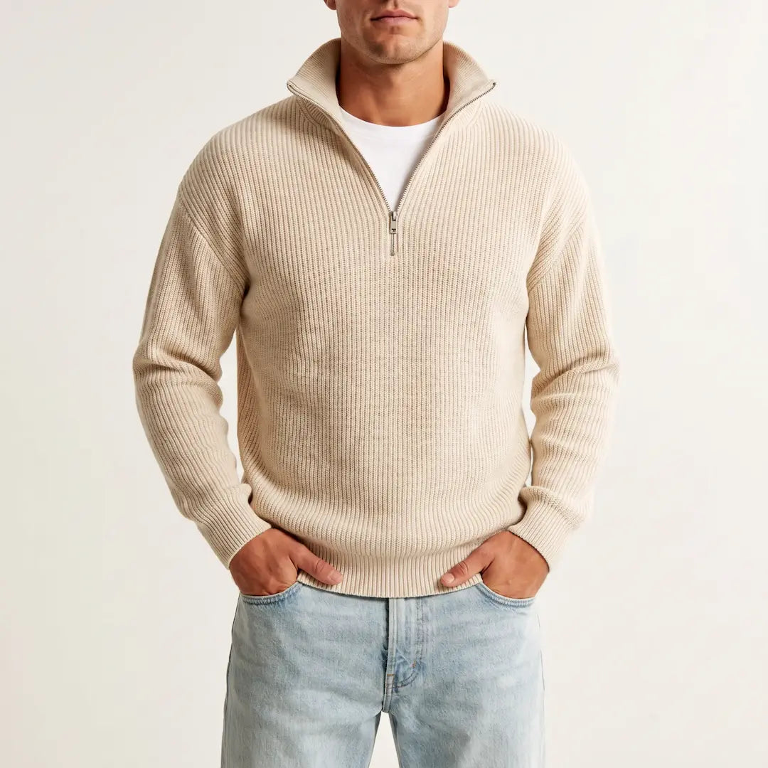 ARCHIE | Half-zip jumper with stand collar