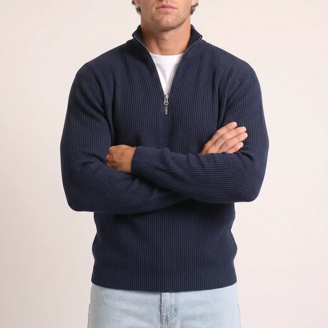 ARCHIE | Half-zip jumper with stand collar