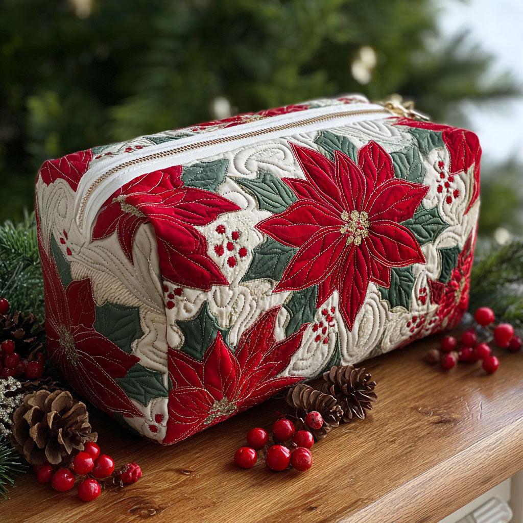 POPPY | Quilted cosmetic bag with festive print