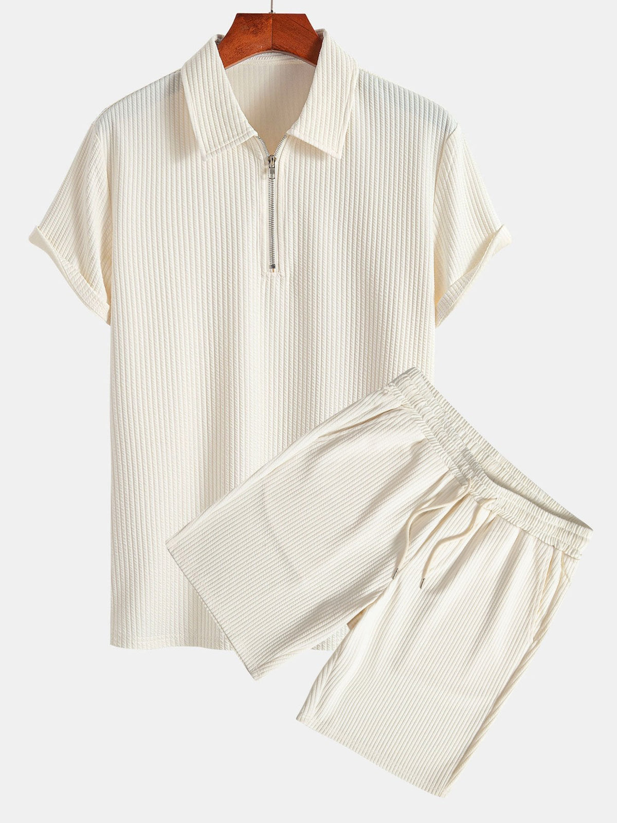 RUFUS | Polo and shorts set with half-zip