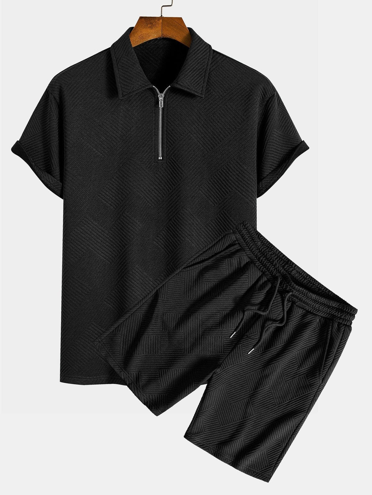 FREDDIE | Set with striped zip polo