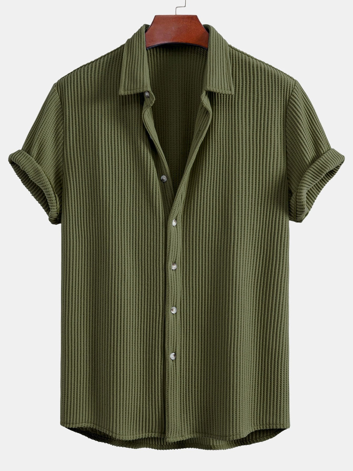 JACK | Waffle-knit shirt with button front