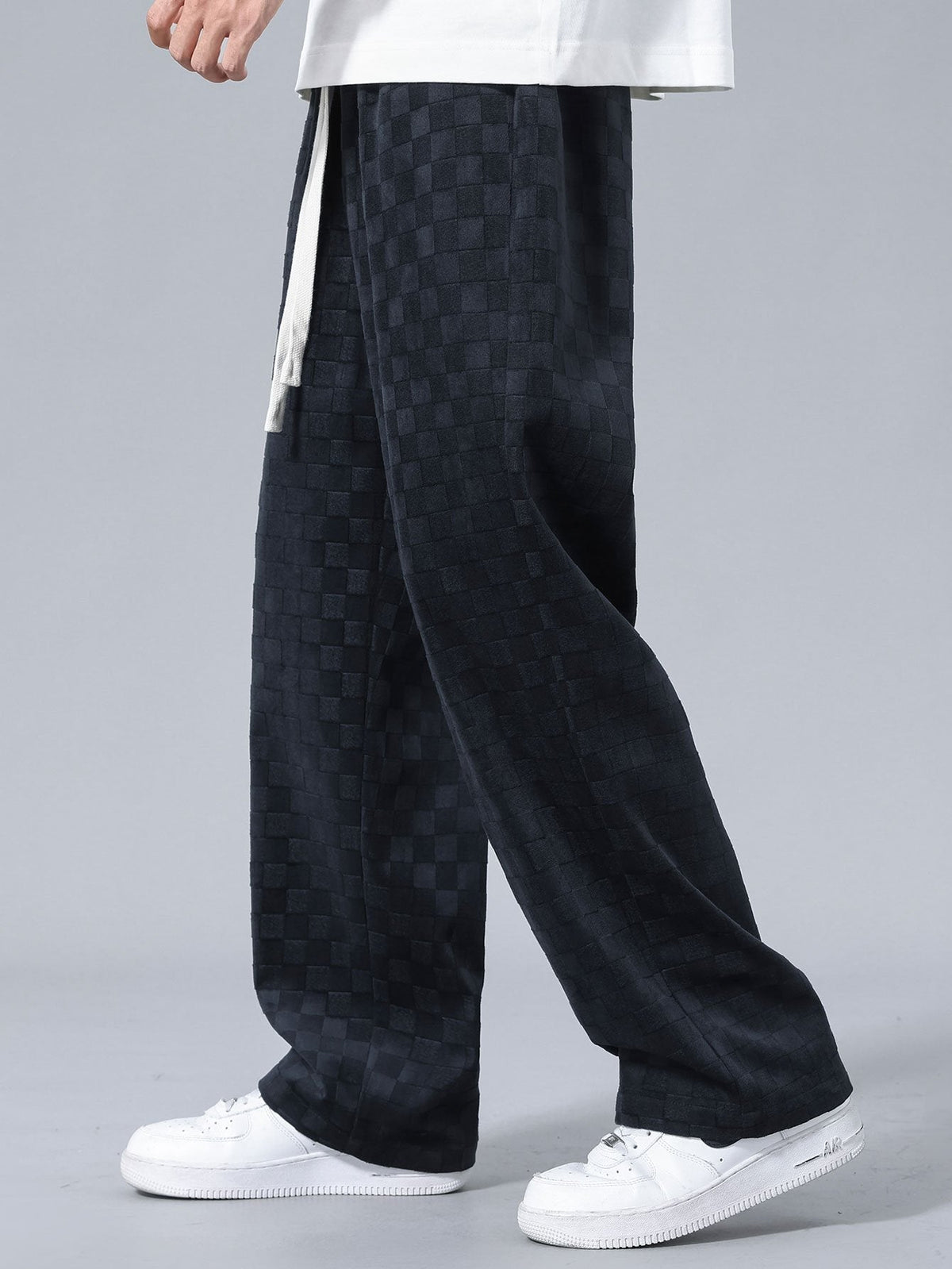ROSE | Straight-leg trousers with check print