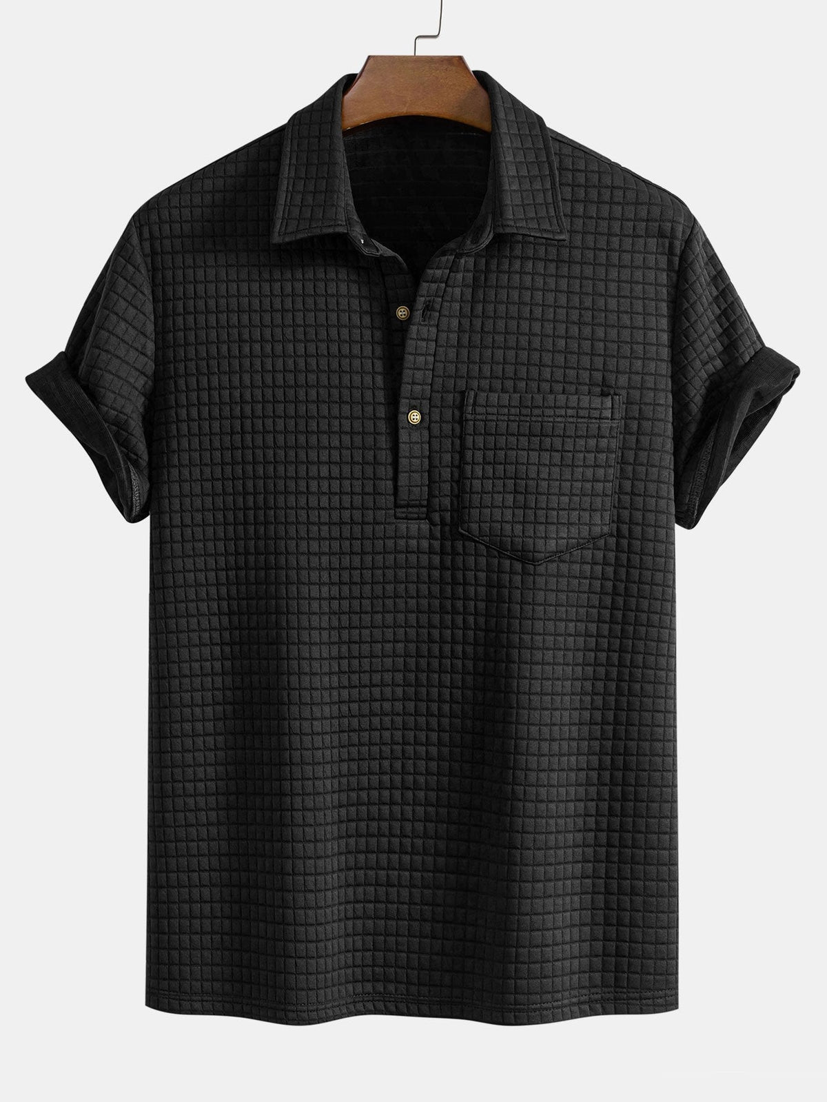 ETHAN | Polo and shorts set with waffle knit