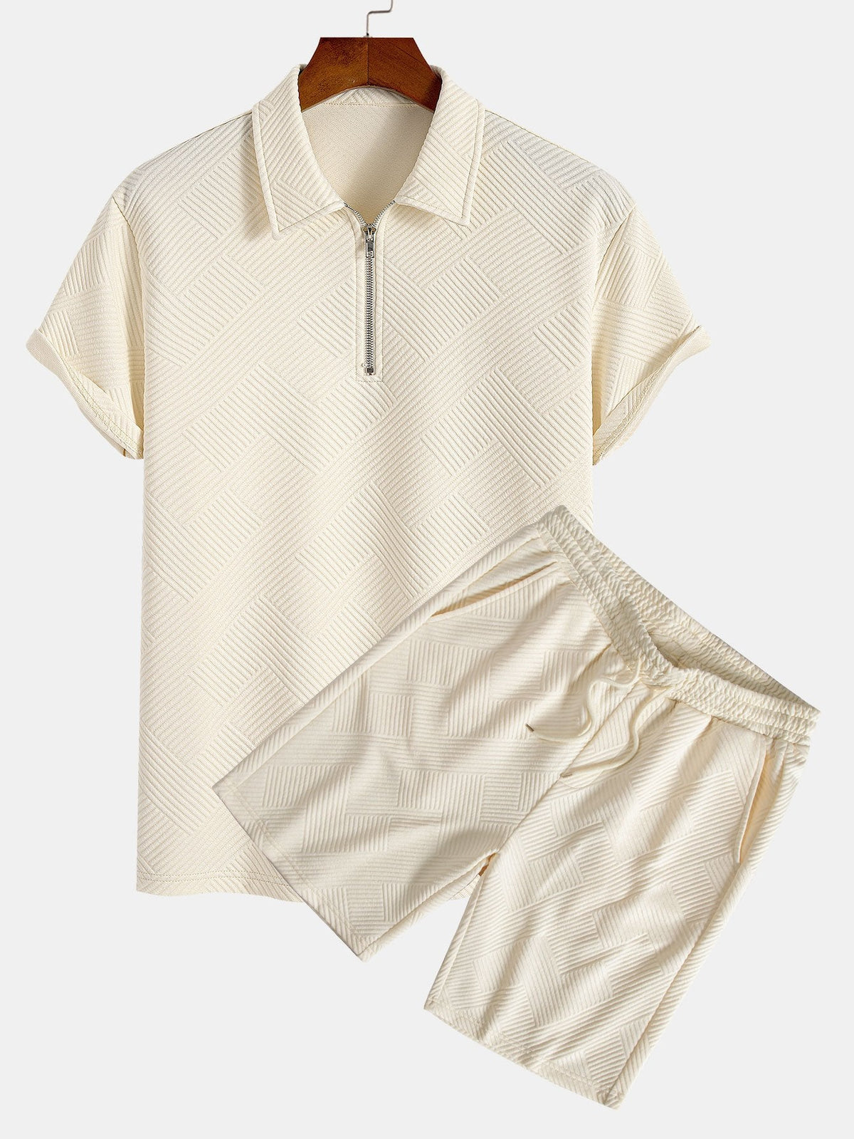 FREDDIE | Set with striped zip polo