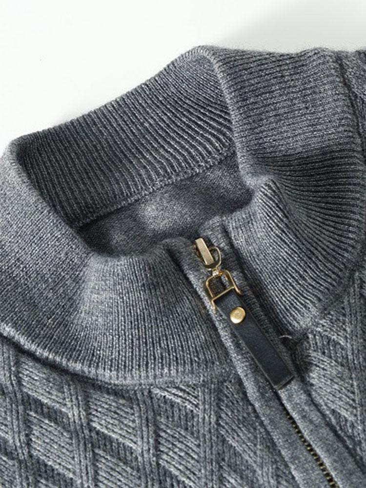 EDWARD | Sweater with quarter-zip and diamond knit