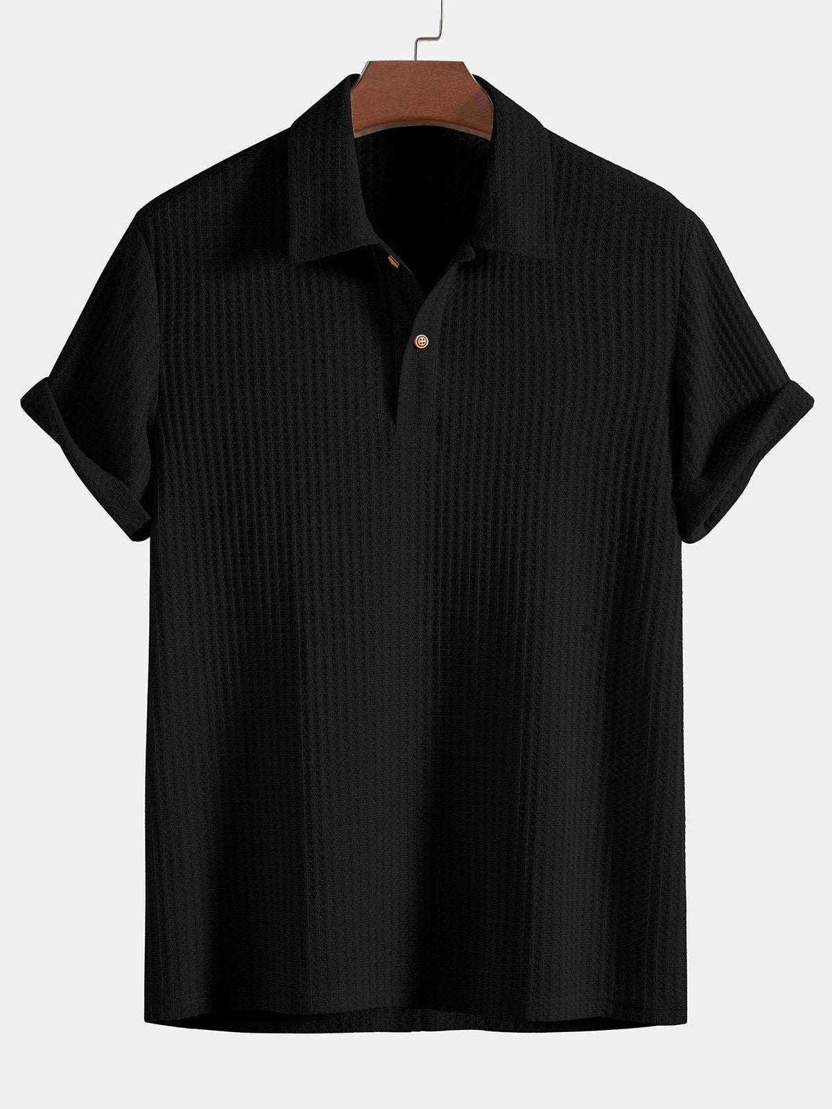 BENJAMIN | Polo and shorts set with waffle knit
