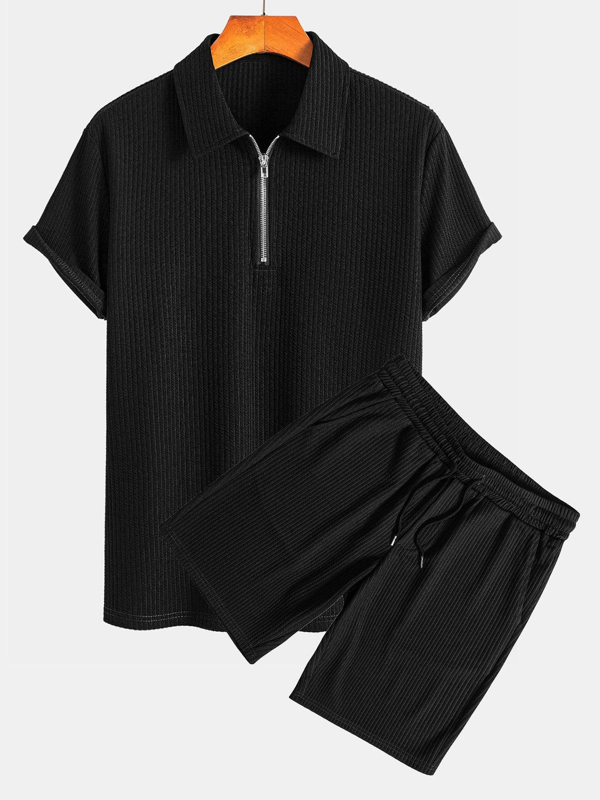 RUFUS | Polo and shorts set with half-zip