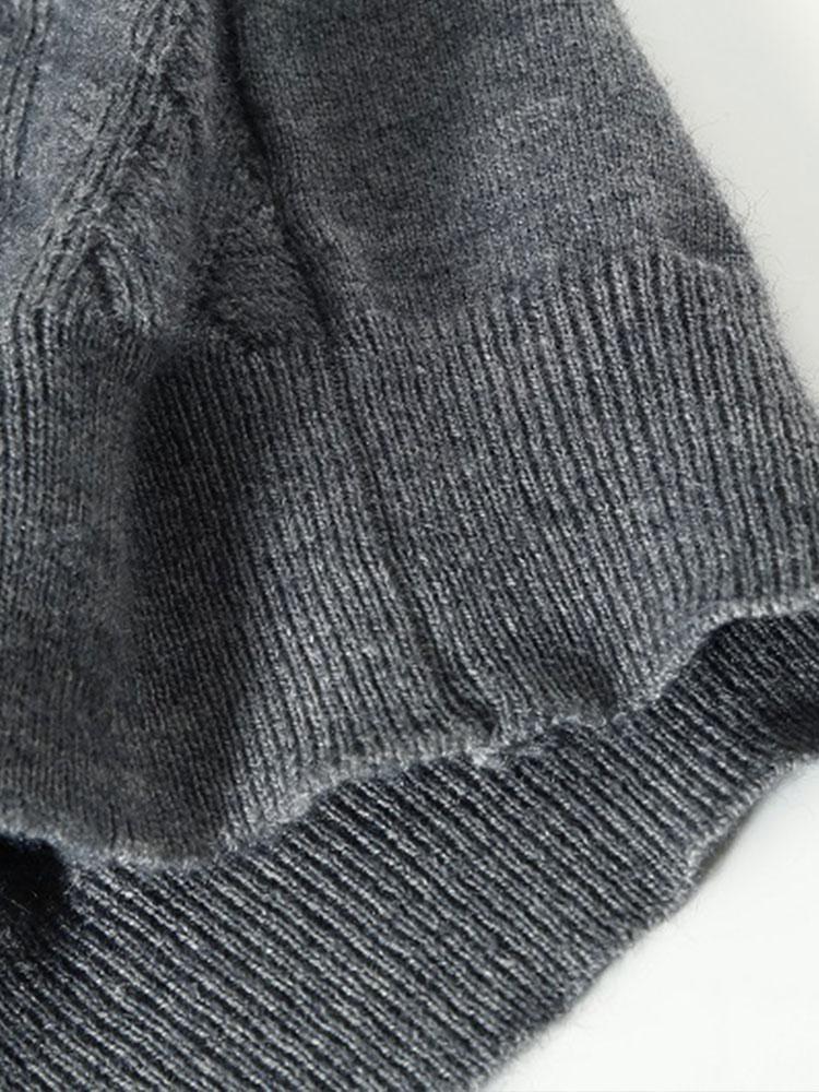 EDWARD | Sweater with quarter-zip and diamond knit