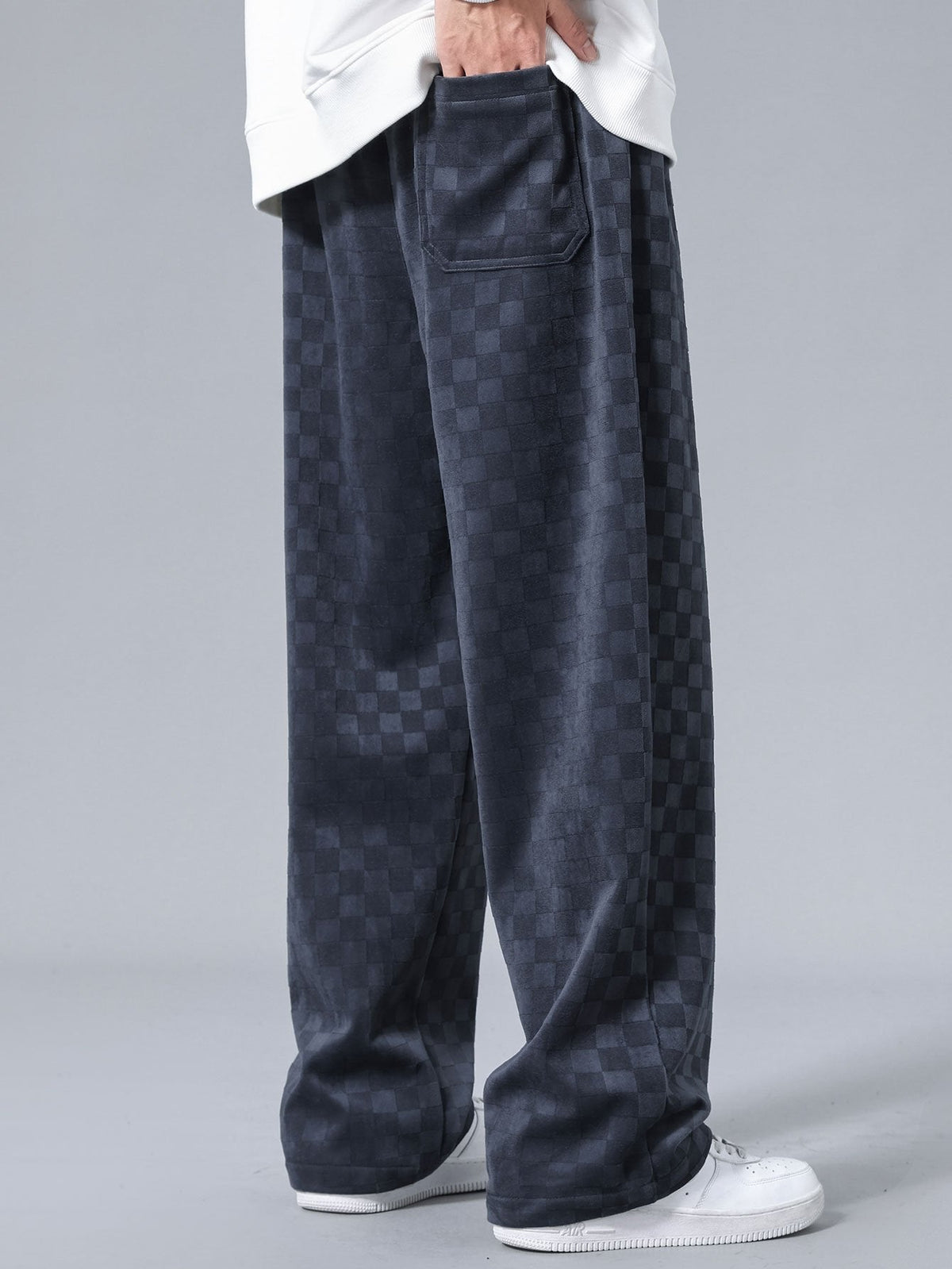 ROSE | Straight-leg trousers with check print