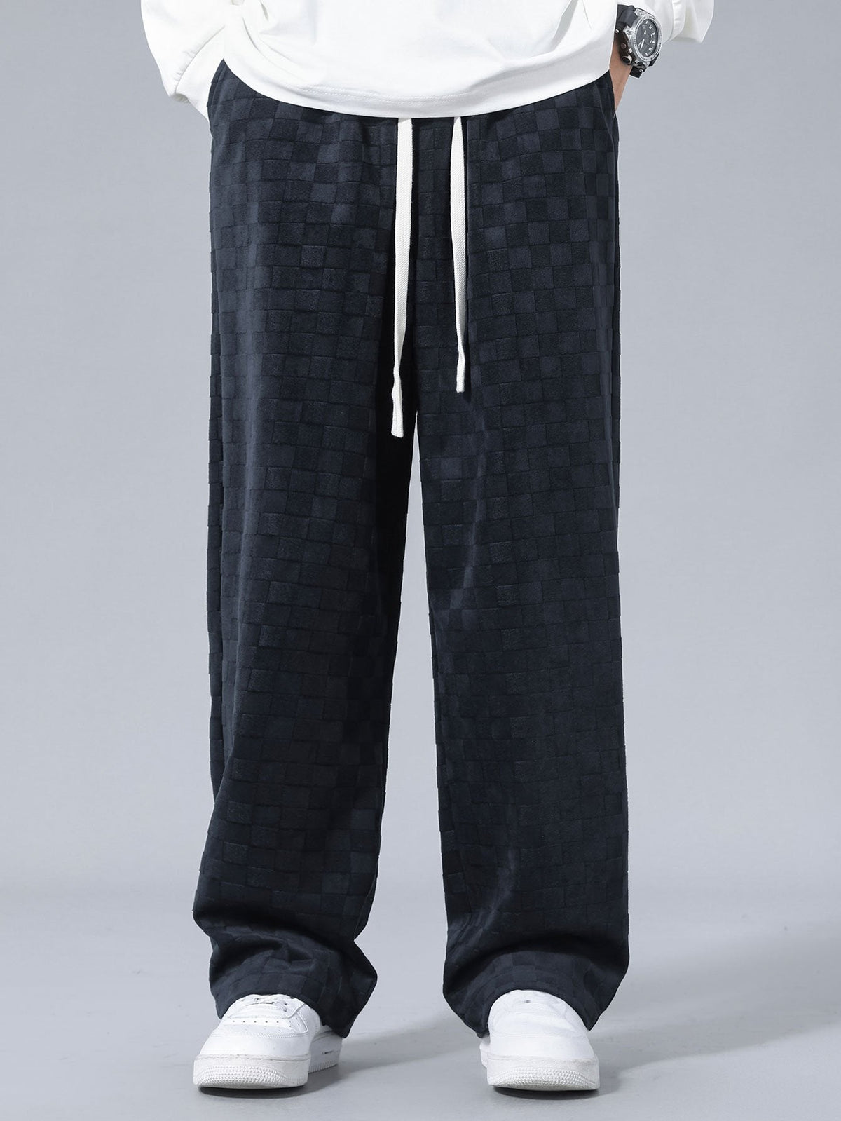 ROSE | Straight-leg trousers with check print