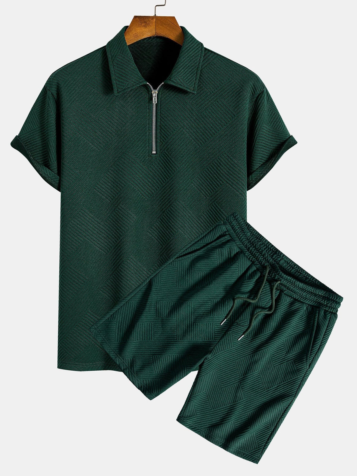 FREDDIE | Set with striped zip polo