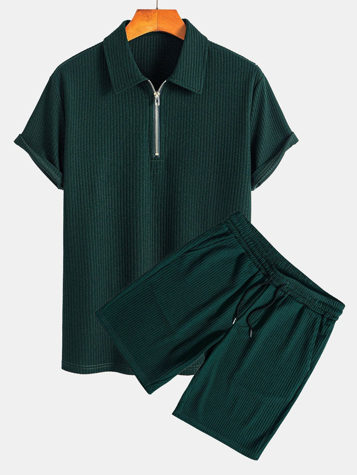 RUFUS | Polo and shorts set with half-zip