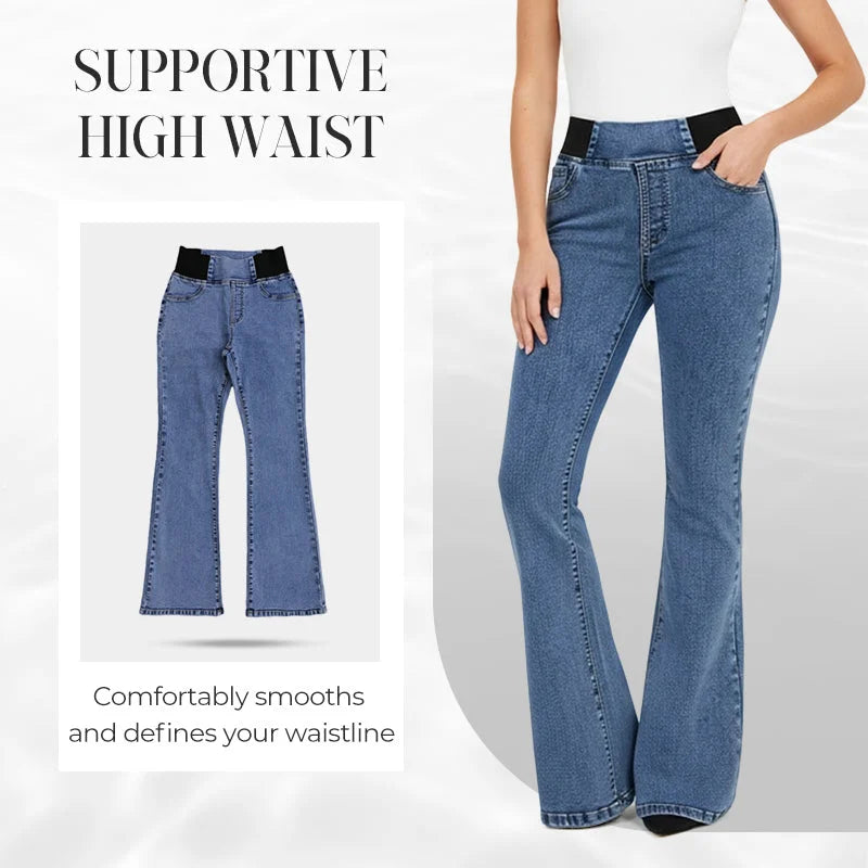 CHARLOTTE | High-waist flare trousers with stretch