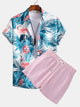 ROSE | Set with flamingo print