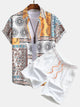 AVA | Shirt and shorts set with scarf print
