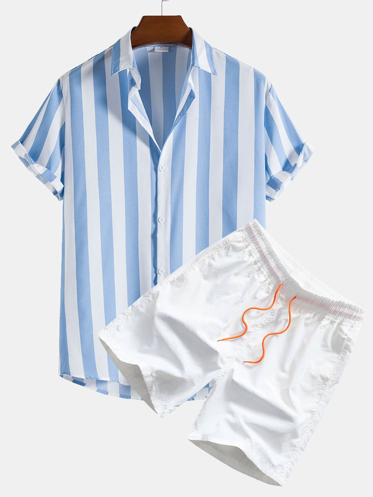 POPPY | Set with wide-stripe shirt and shorts