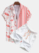 IVY | Set with flamingo stripe shorts