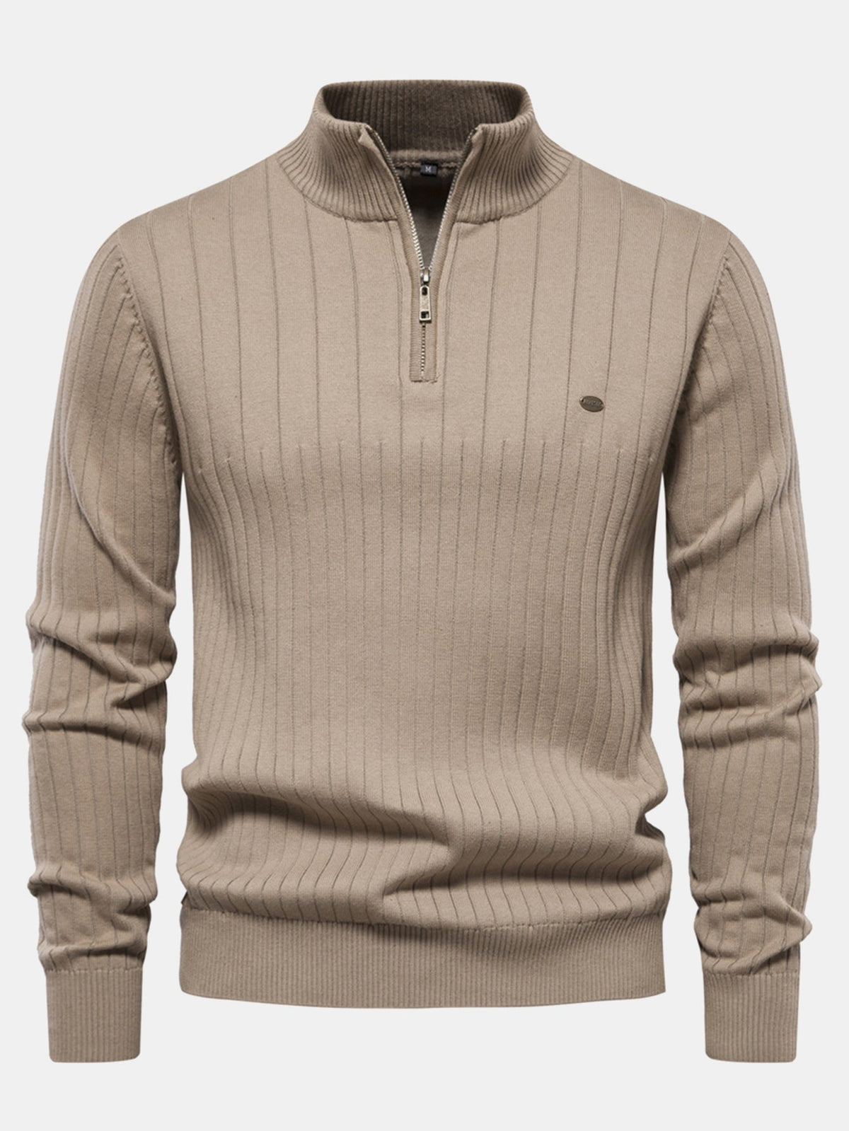 BEATRIX | Striped sweater with zip collar