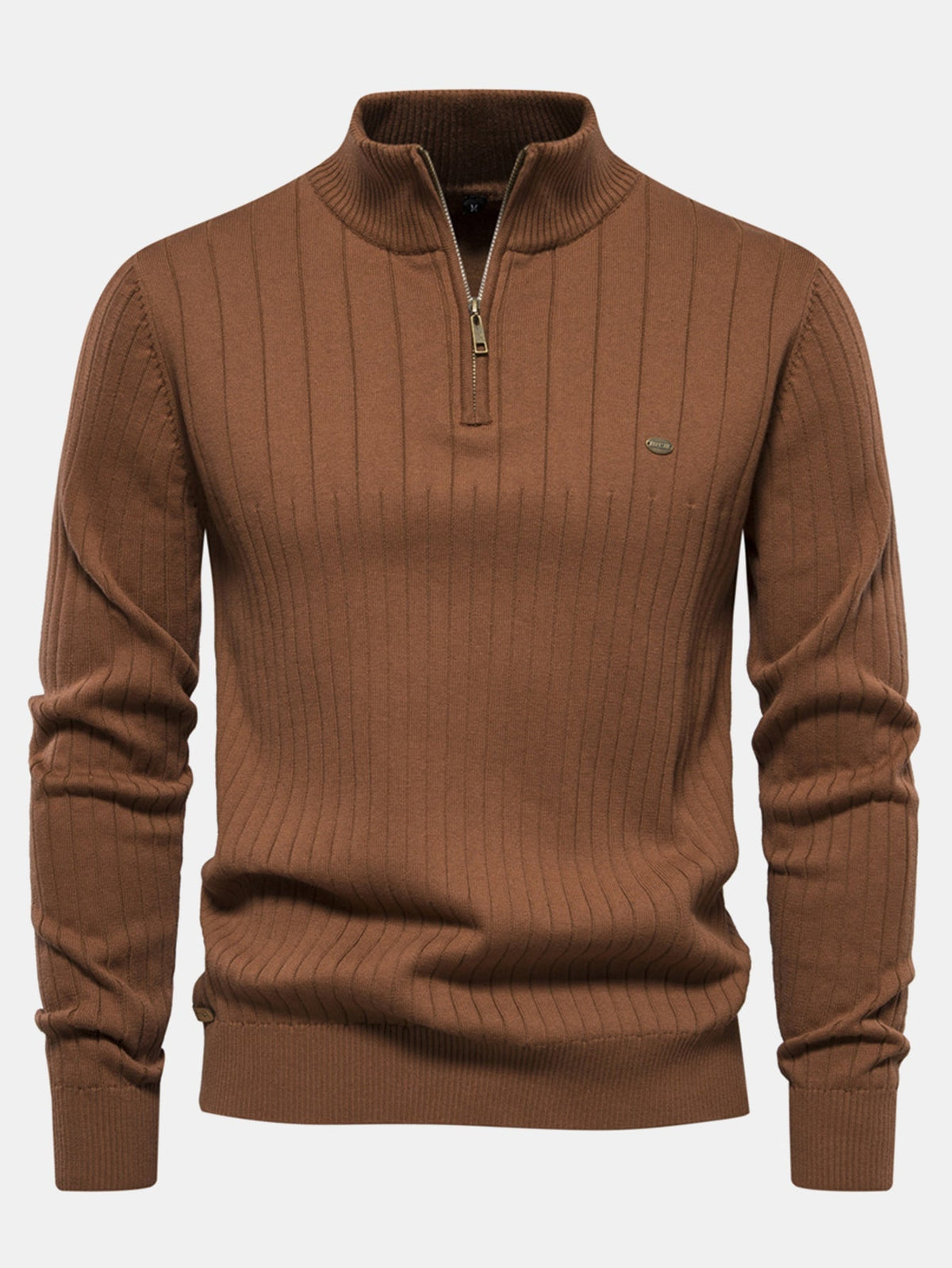 BEATRIX | Striped sweater with zip collar