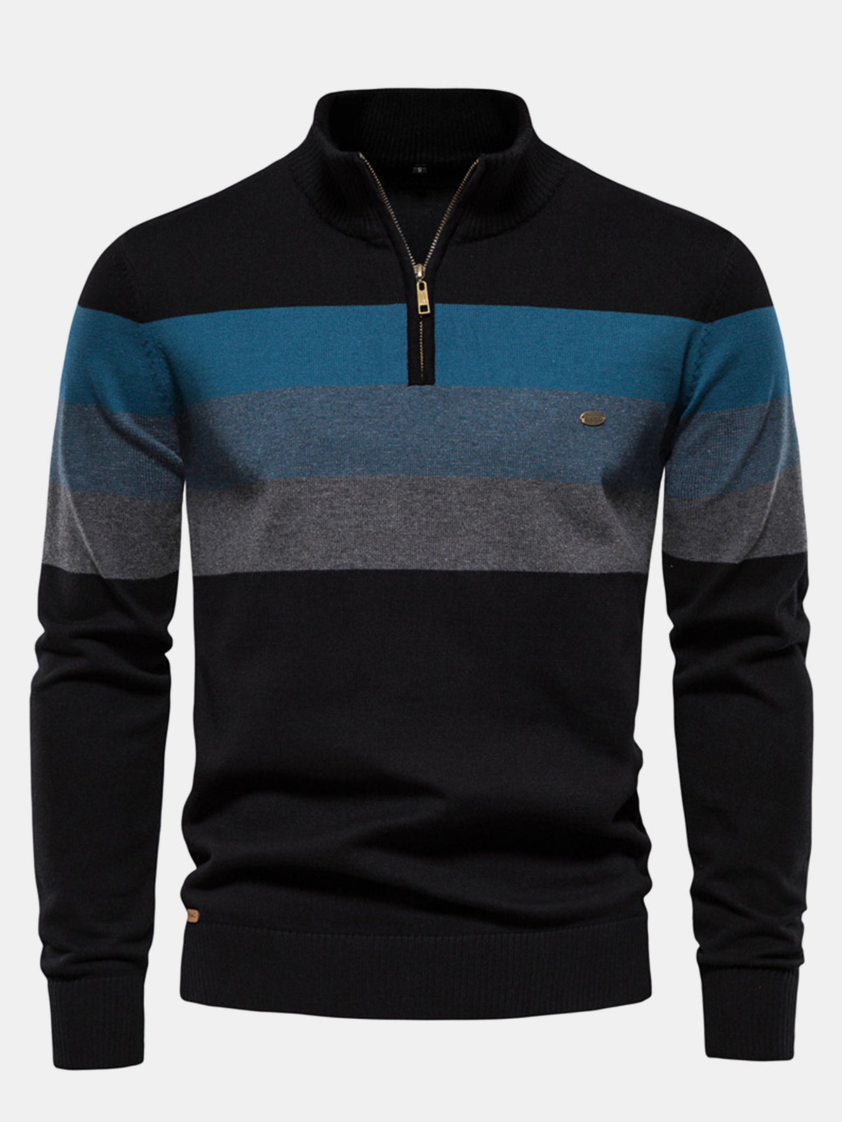 FREYA | Striped sweater with zip collar