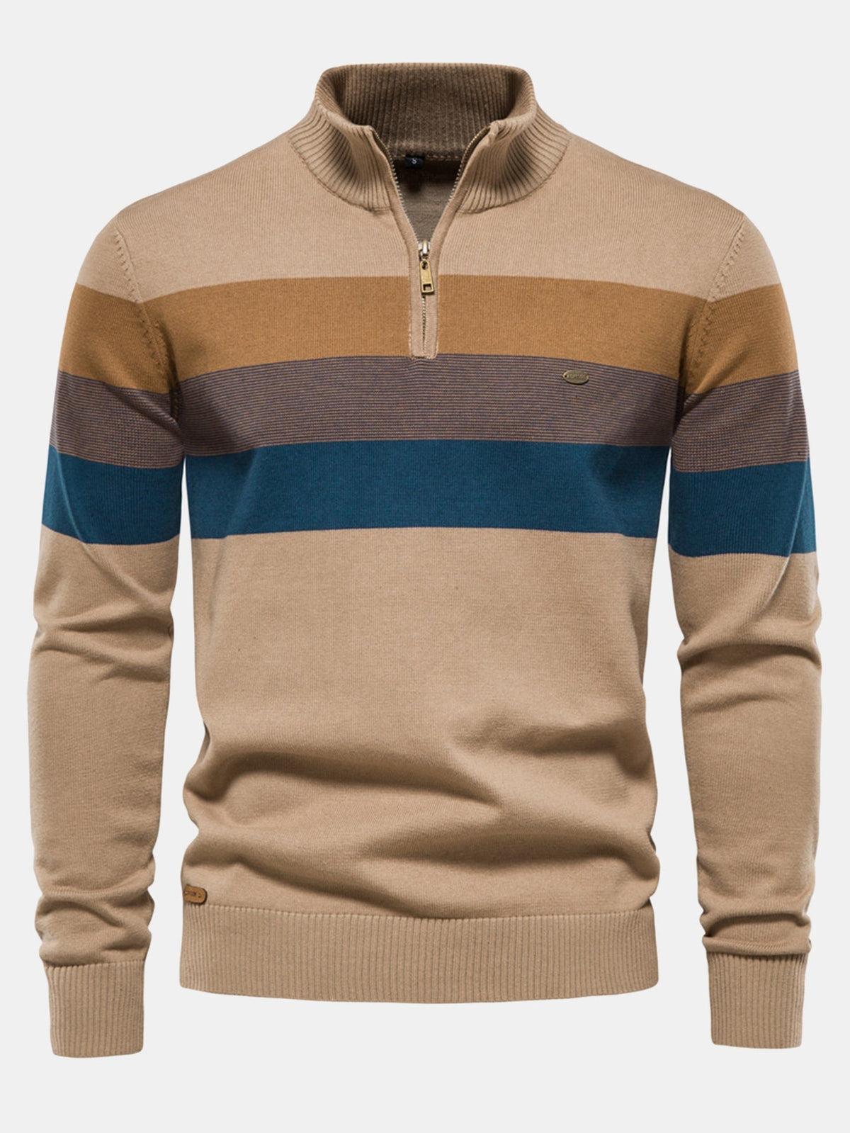 FREYA | Striped sweater with zip collar