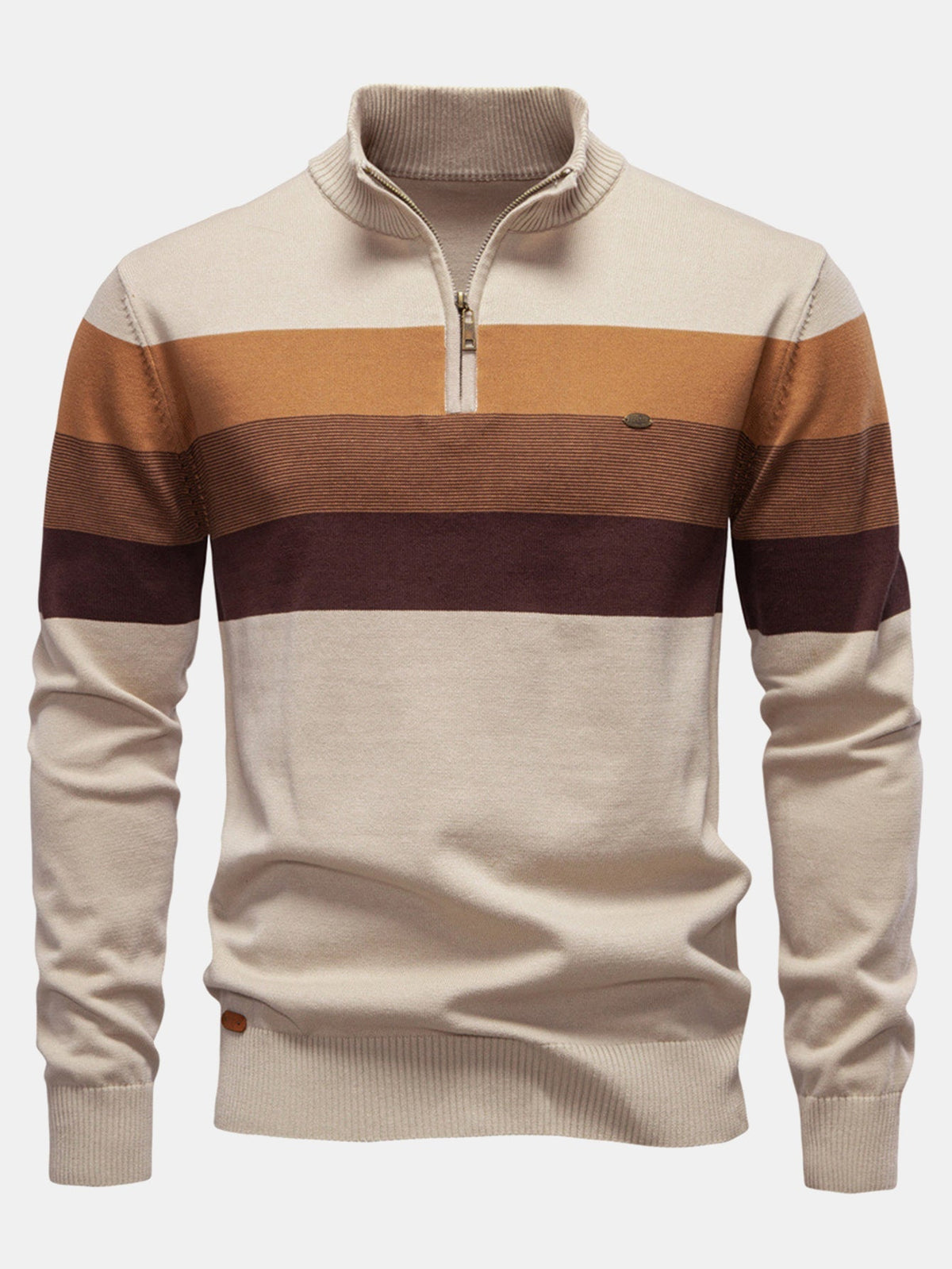 FREYA | Striped sweater with zip collar