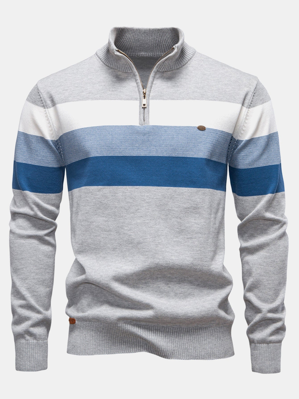 FREYA | Striped sweater with zip collar