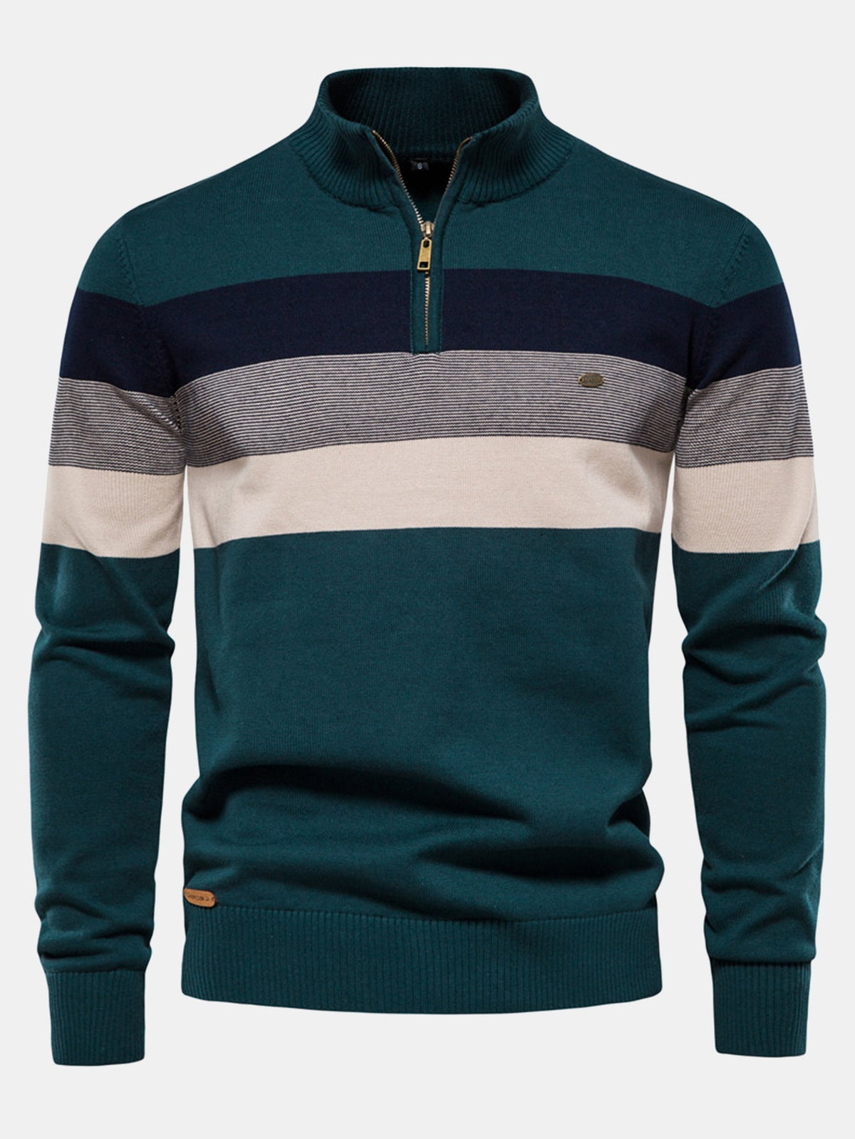 FREYA | Striped sweater with zip collar