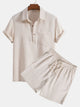 WILLIAM | Polo and shorts set with waffle knit