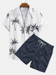 EDWARD | Set with palm stripe shorts