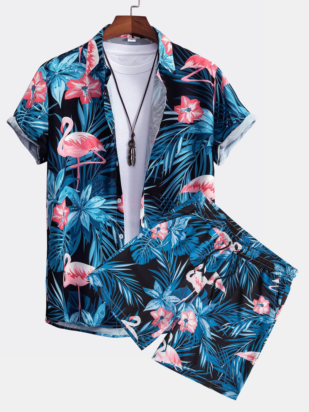 CHLOE | Set with flamingo print shorts