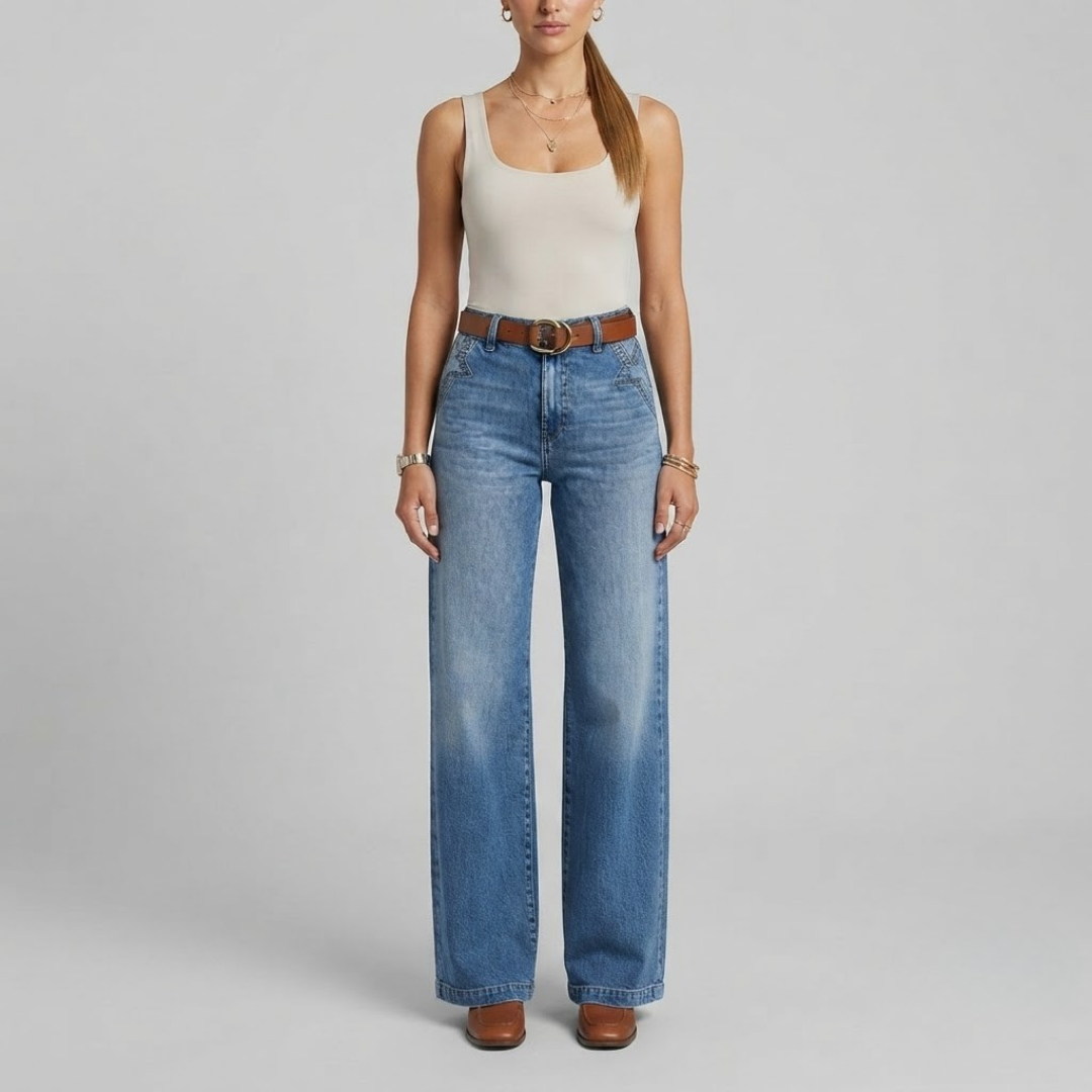 AVA | High-waisted jeans with wide leg
