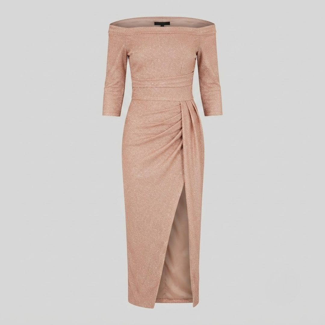 EIRIAN | Maxi dress with off-shoulder neckline