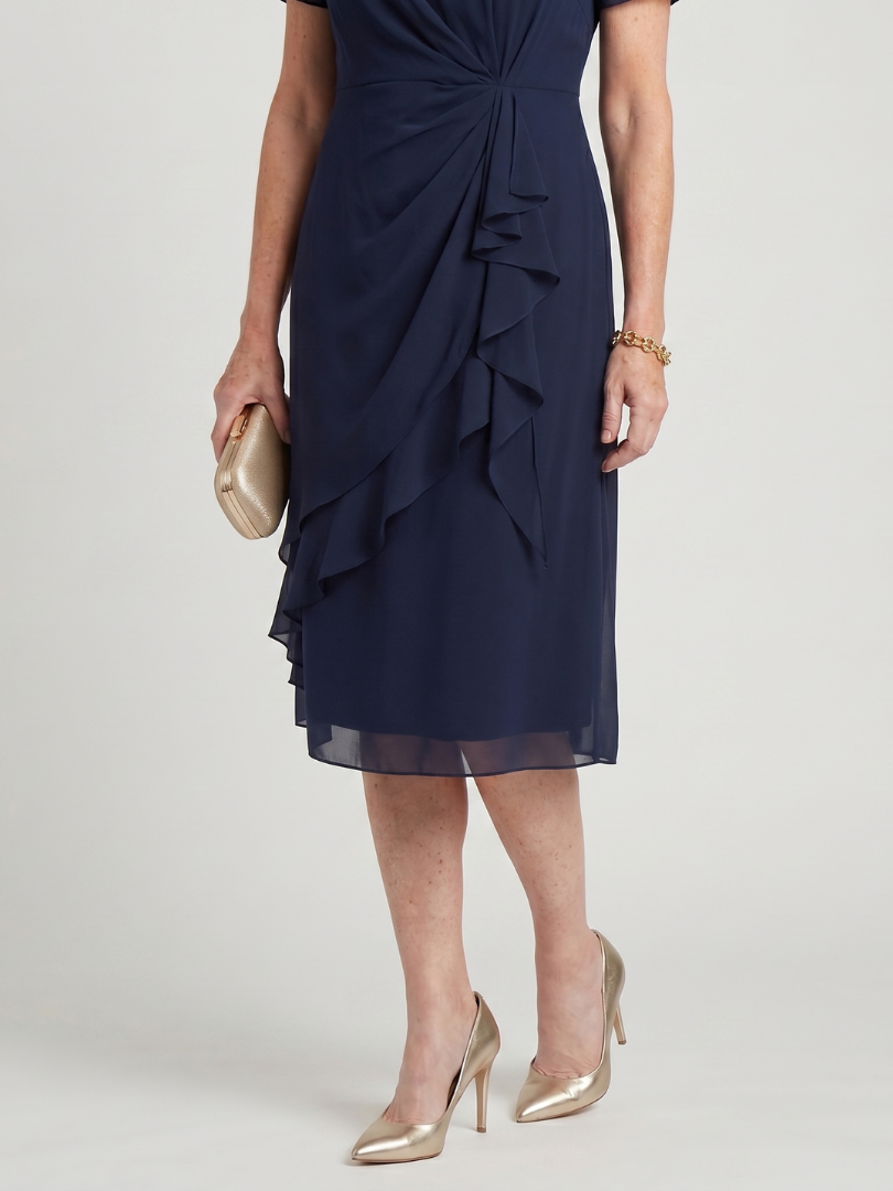 BLAKE | Midi dress with draped waist