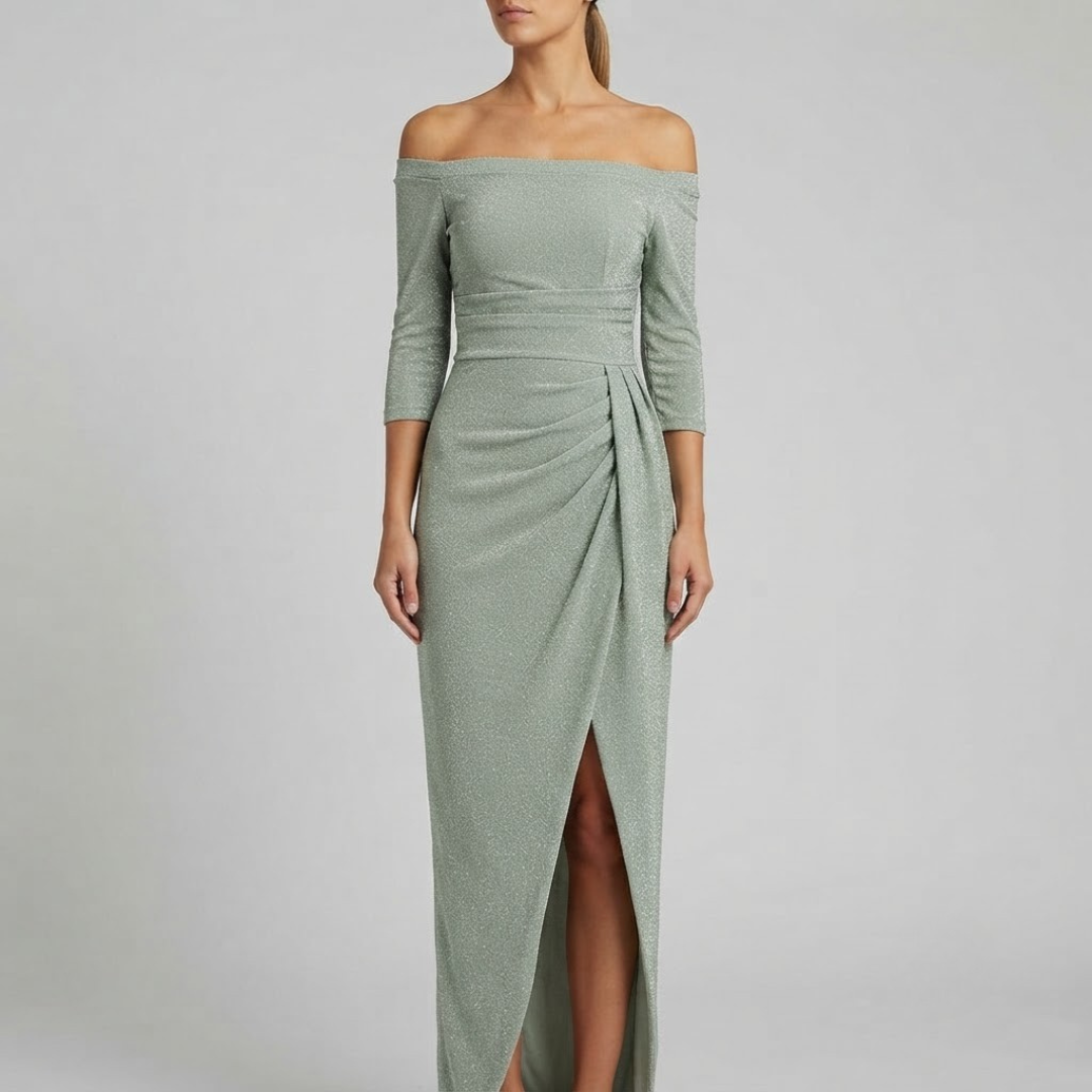 EIRIAN | Maxi dress with off-shoulder neckline
