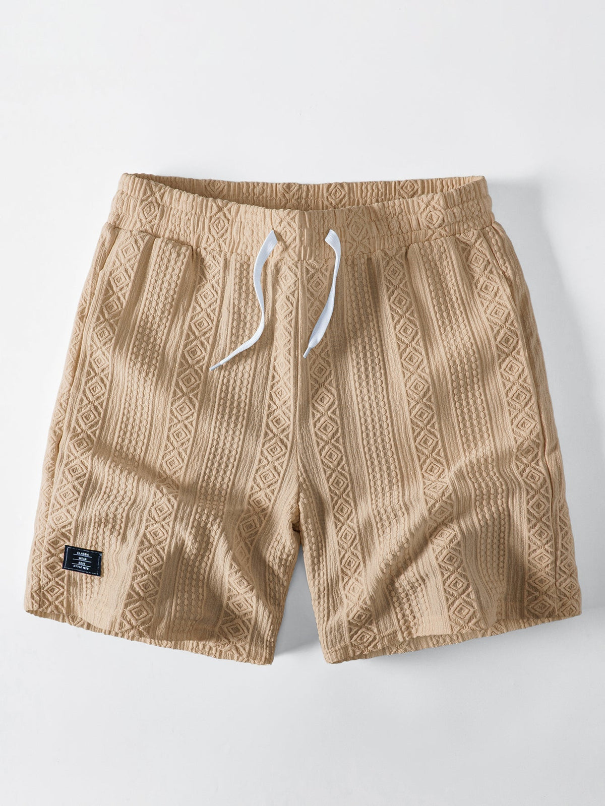 THEO | Drawstring shorts with jacquard pattern