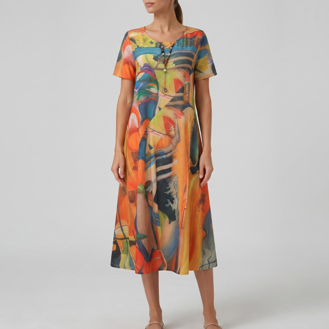HEATHER | Midi dress with floral print