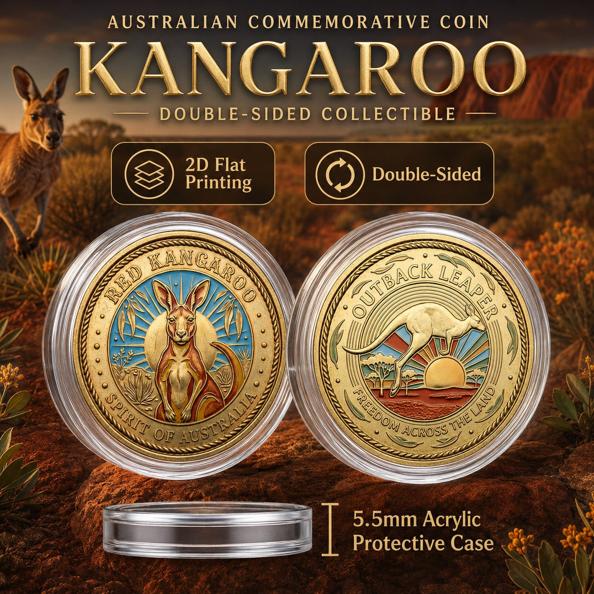 AVA | Brass collector's coin with kangaroo design