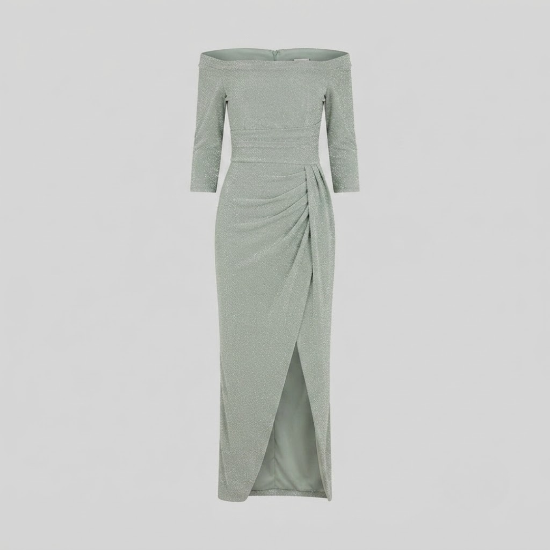 EIRIAN | Maxi dress with off-shoulder neckline